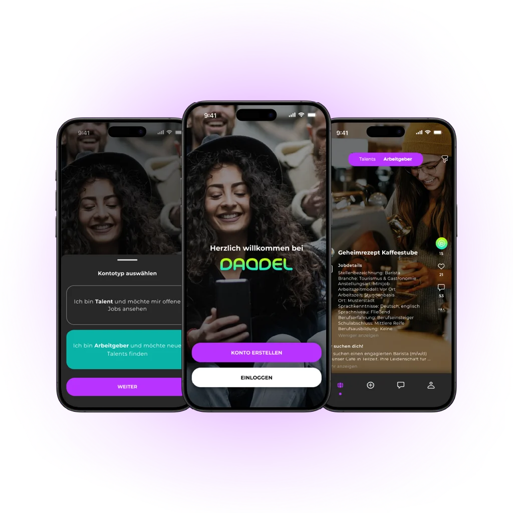 Daddel App Screens